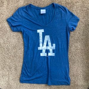 Blue LA Dodgers V neck shirt size small